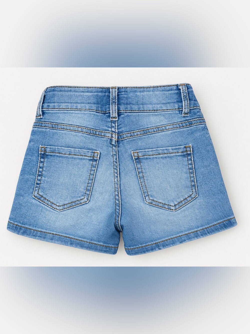 Thereabouts Girls Size 5 Denim Shorts Embroidered Chevron Double Button Stretch - Picture 2 of 6